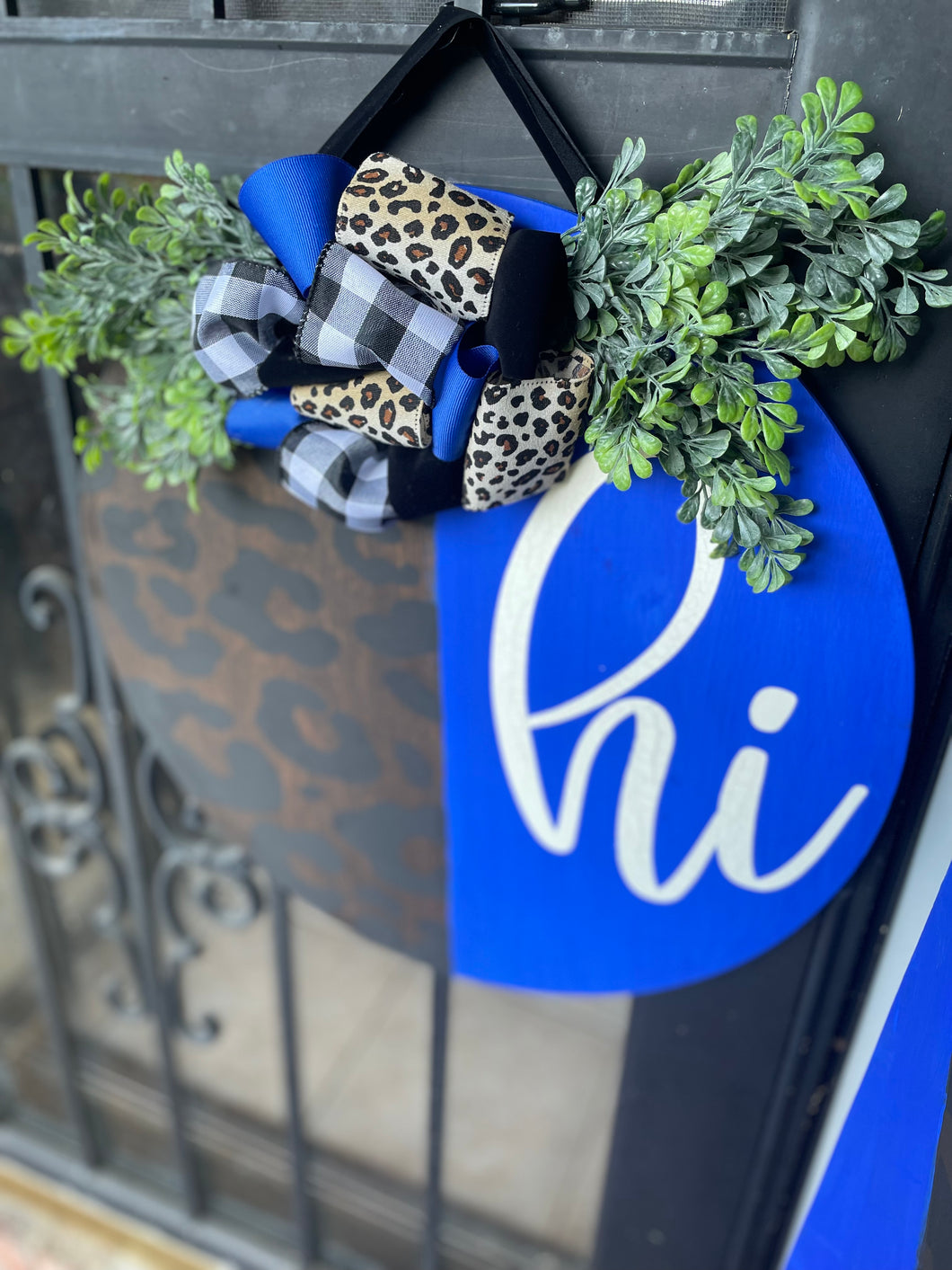 Blue Leopard Hi Door Hanger