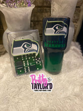 Load image into Gallery viewer, Custom Seahawks Tumbler (Ombré w/name)
